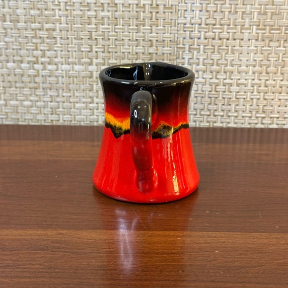 🌟HP🌟VTG 1970s Lava Red Drip Glaze Creamer & Lidded Sugar Bowl Red Clay Pottery - Picture 4 of 13